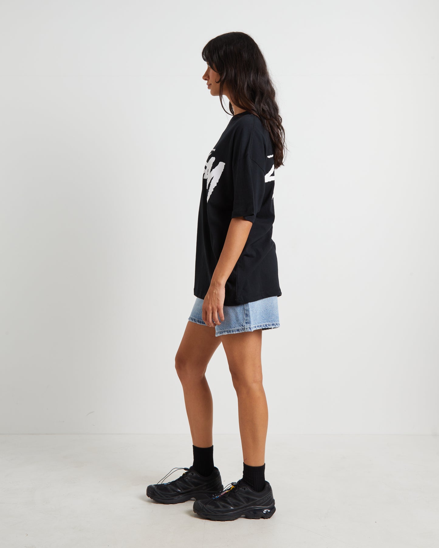 Bigger Stock Relaxed Short Sleeve T-Shirt in Black