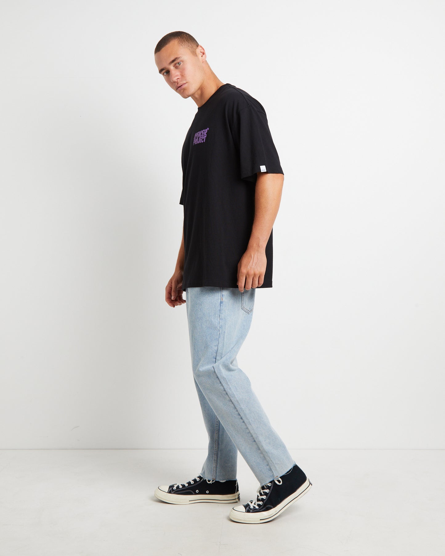 Puffy Short Sleeve T-Shirt in Black