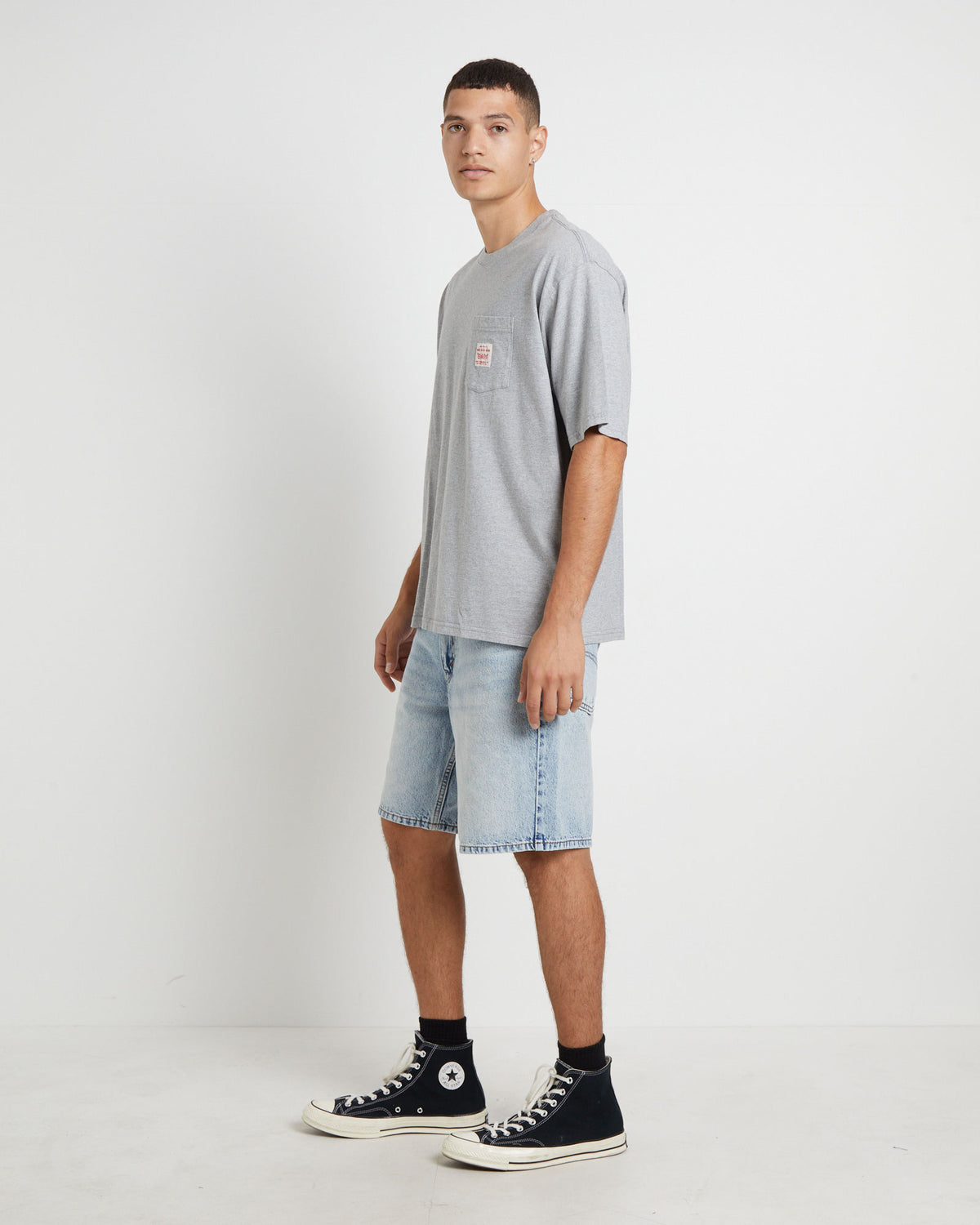 Short Sleeve Workwear T-Shirt in Mid Tone Heather Grey GREY
