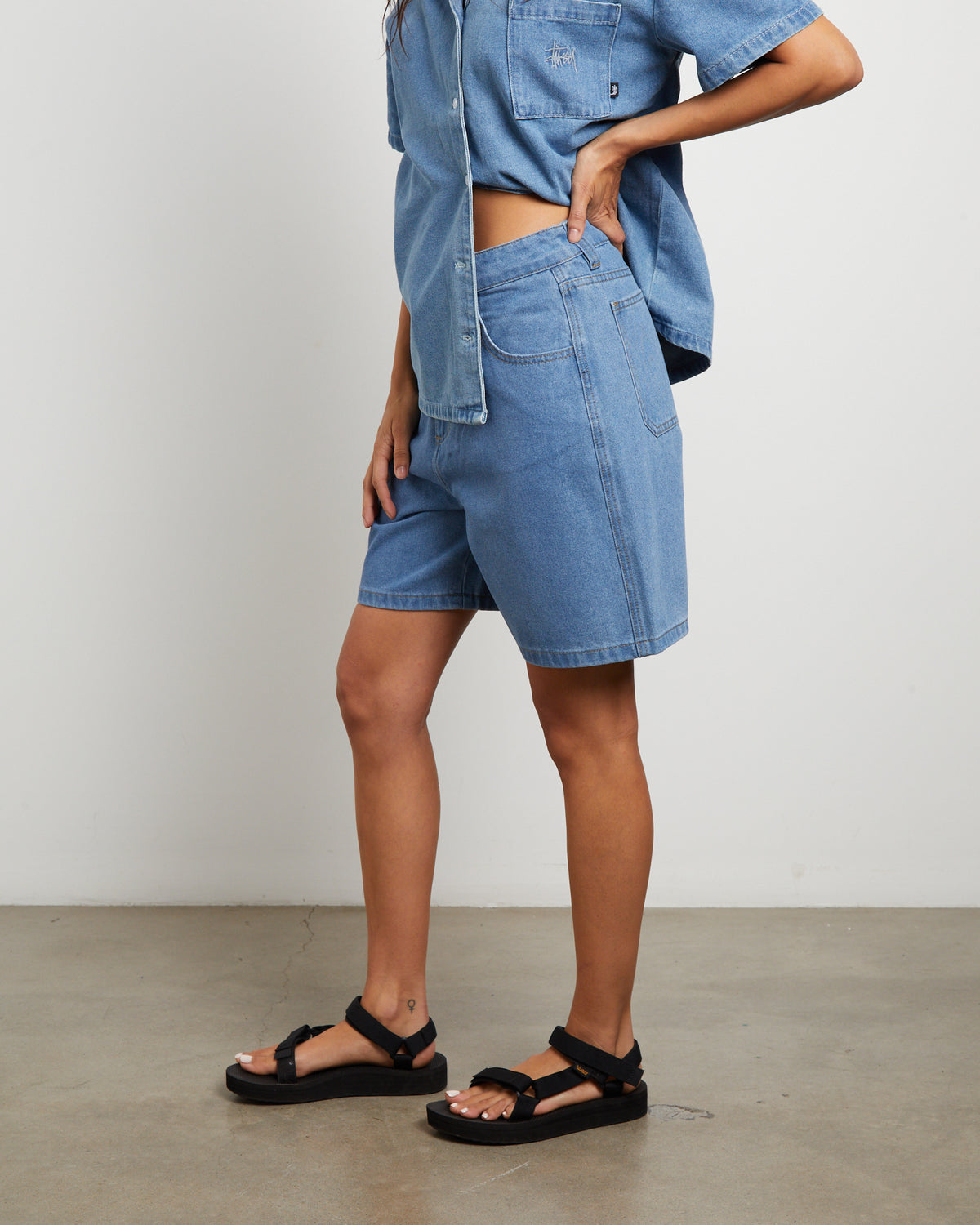 Stussy Denim Shorts in Mid MID BLUE