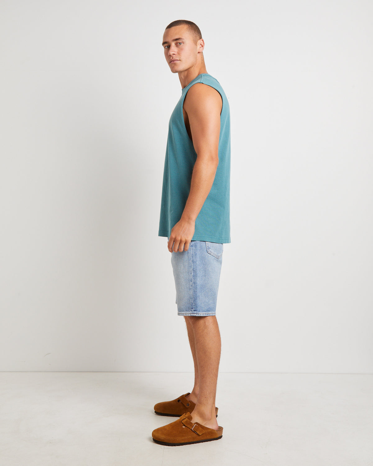 Fragment Muscle Tee in Teal GREEN