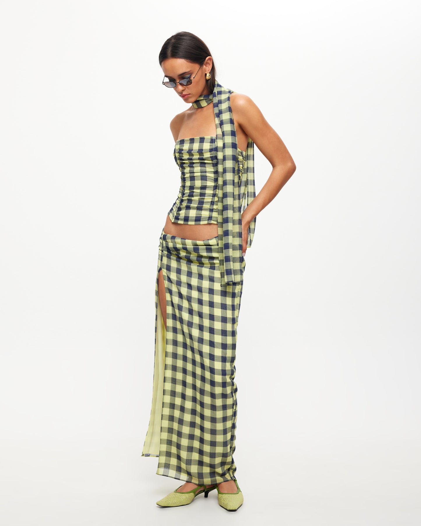 Island Bodice in Navy Check