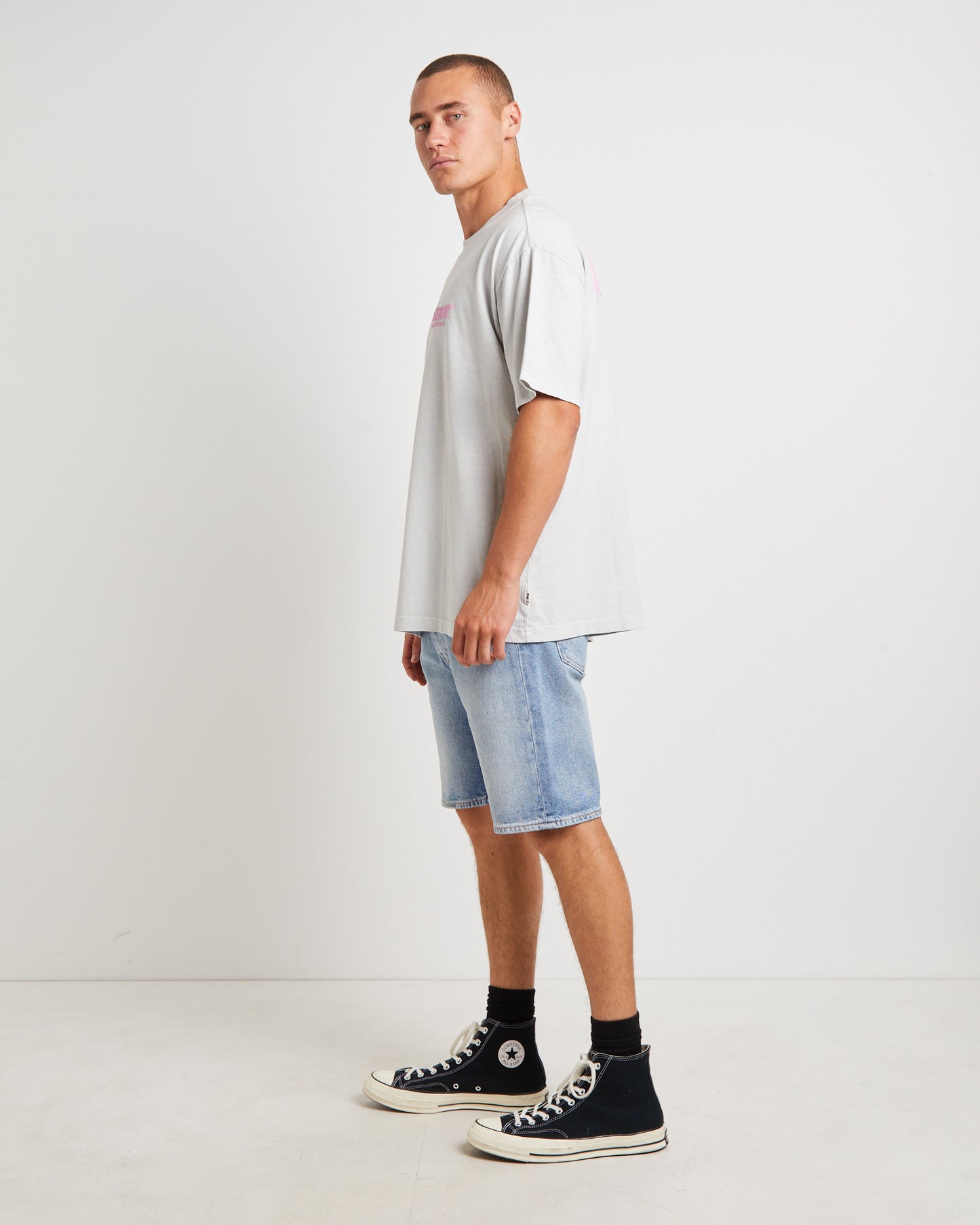Narli Oversized Short Sleeve T-Shirt in Ash Grey
