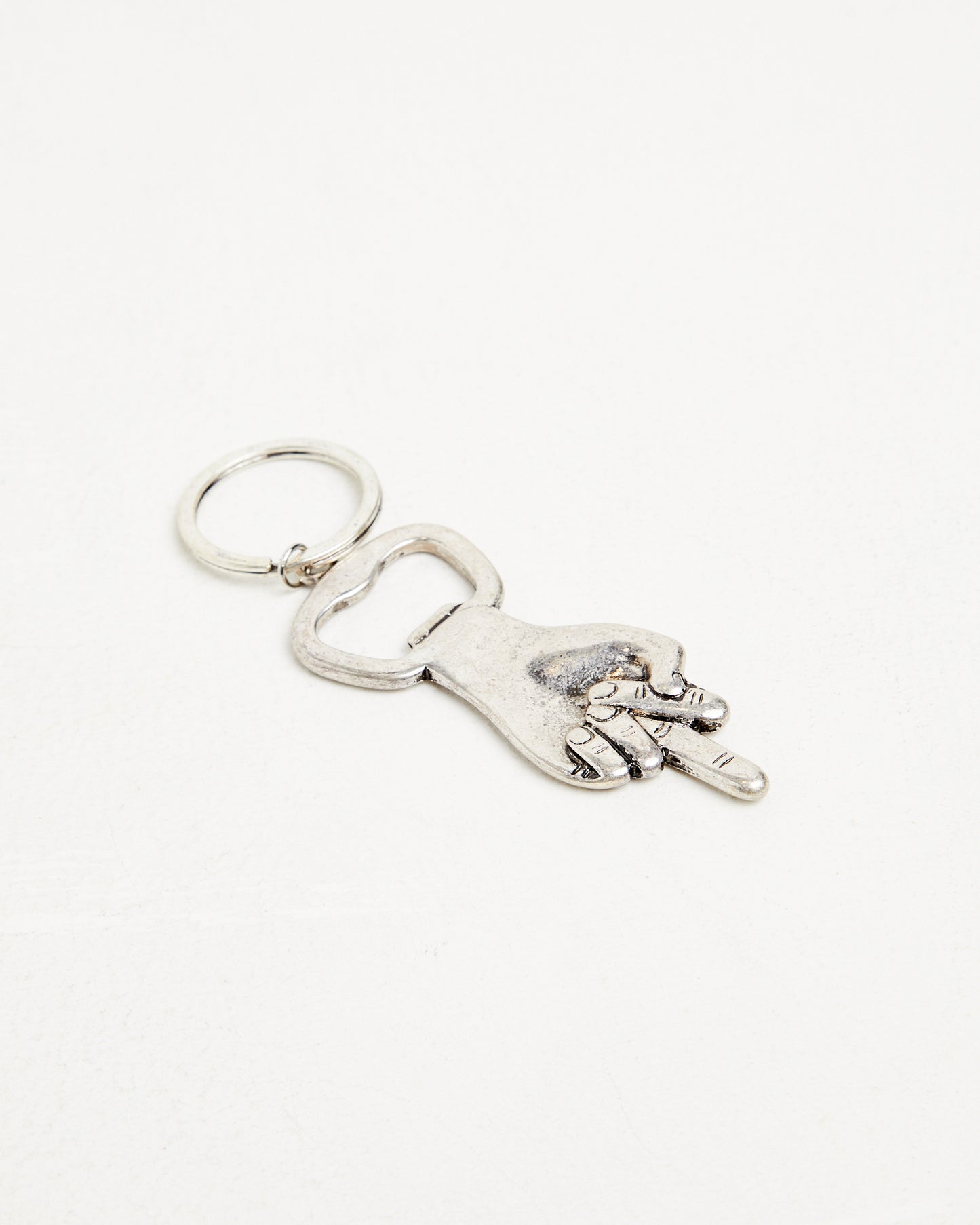 Nice Day Bottle Opener Keychain in Silver
