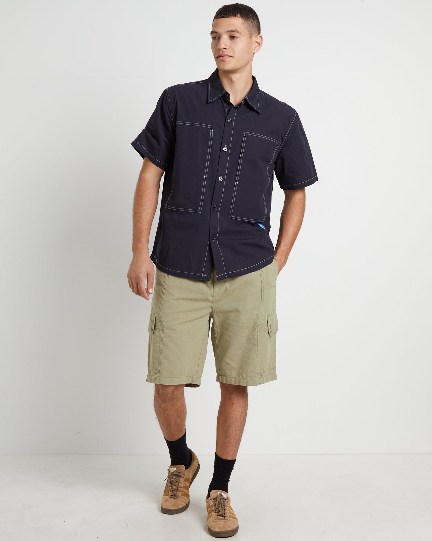 Cliff Short Sleeve Shirt in Navy