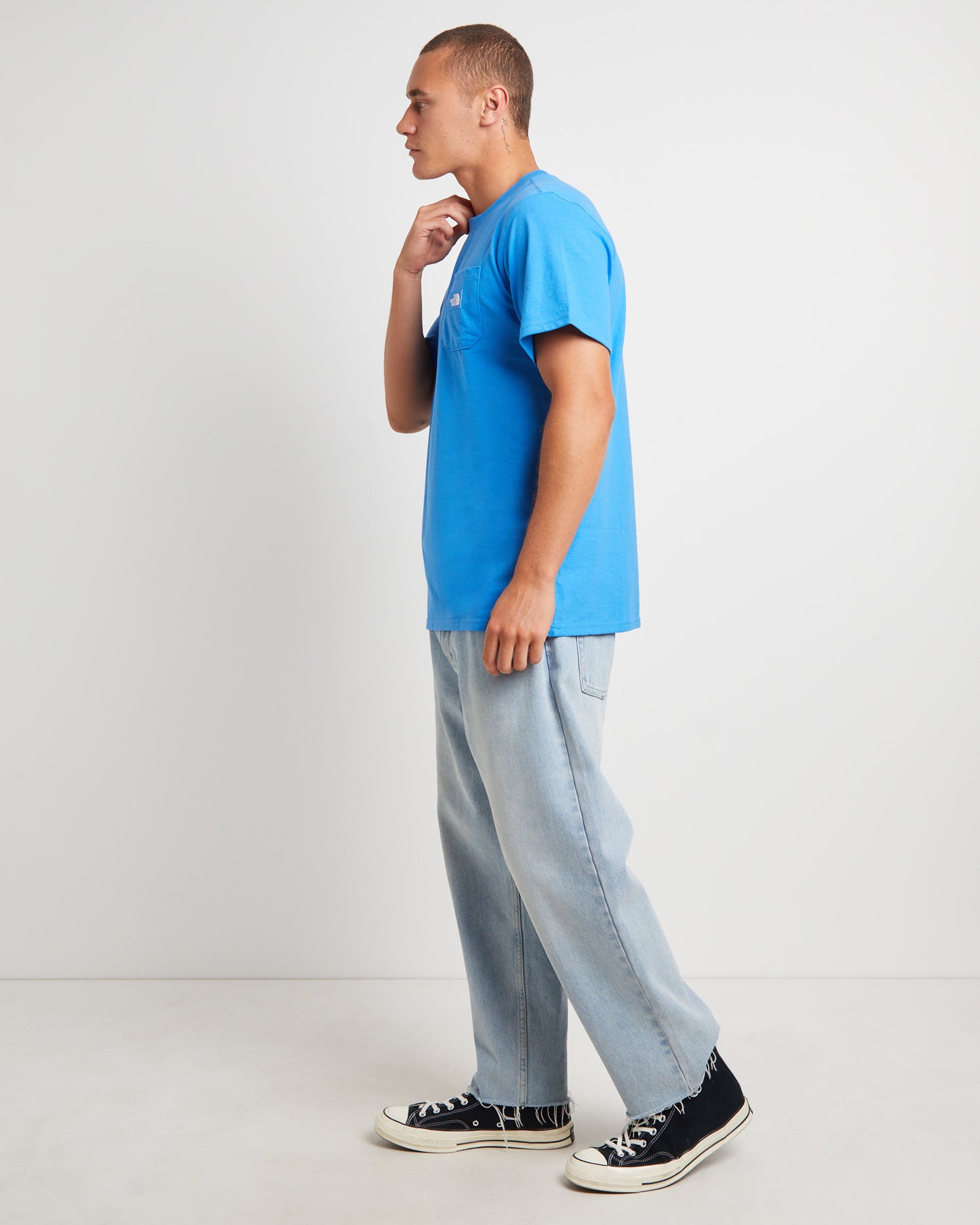 Short Sleeve Heritage Patch Pocket T-Shirt in Super Sonic Blue