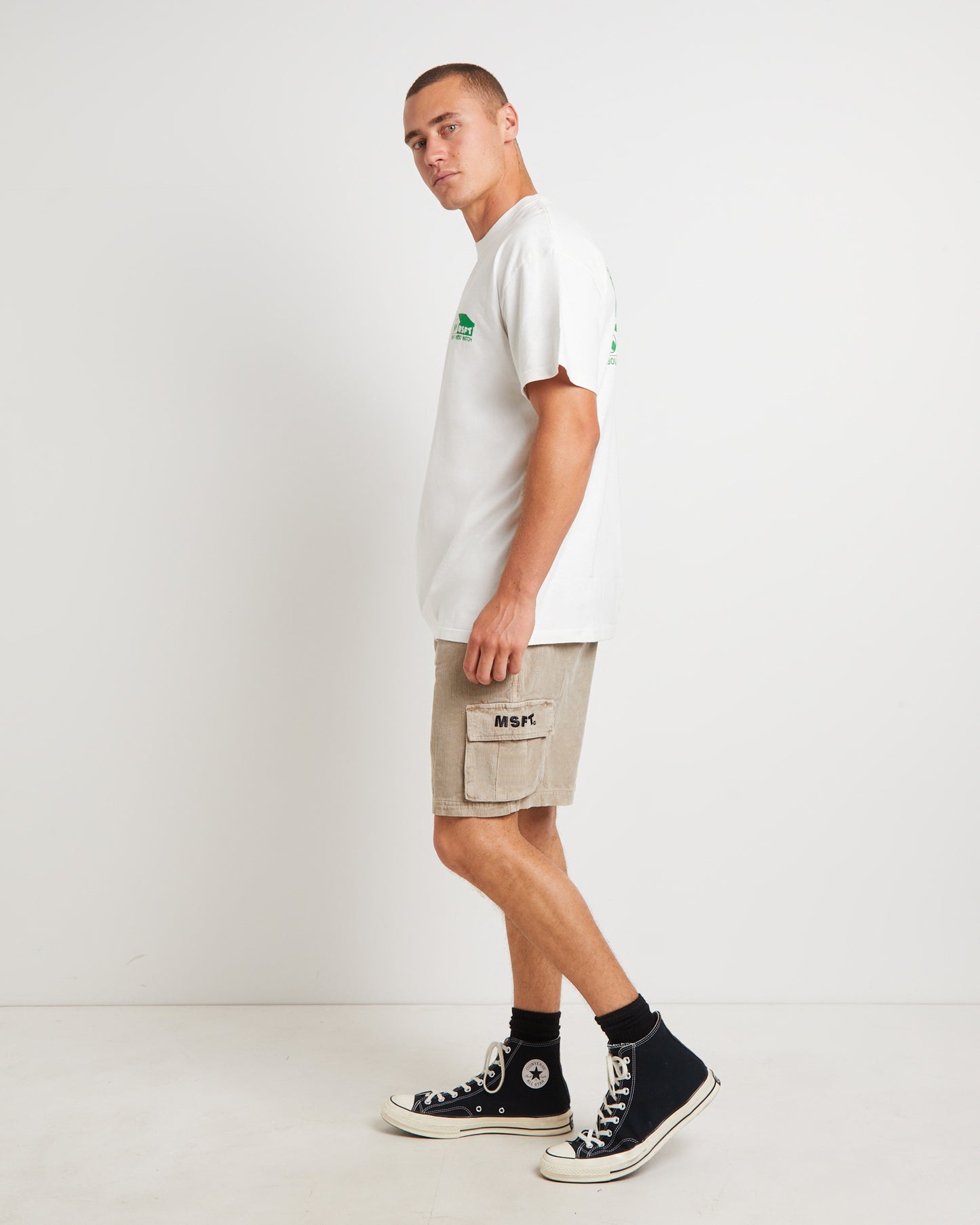 Hood Watch 50-50 Short Sleeve T-Shirt in Thrift White