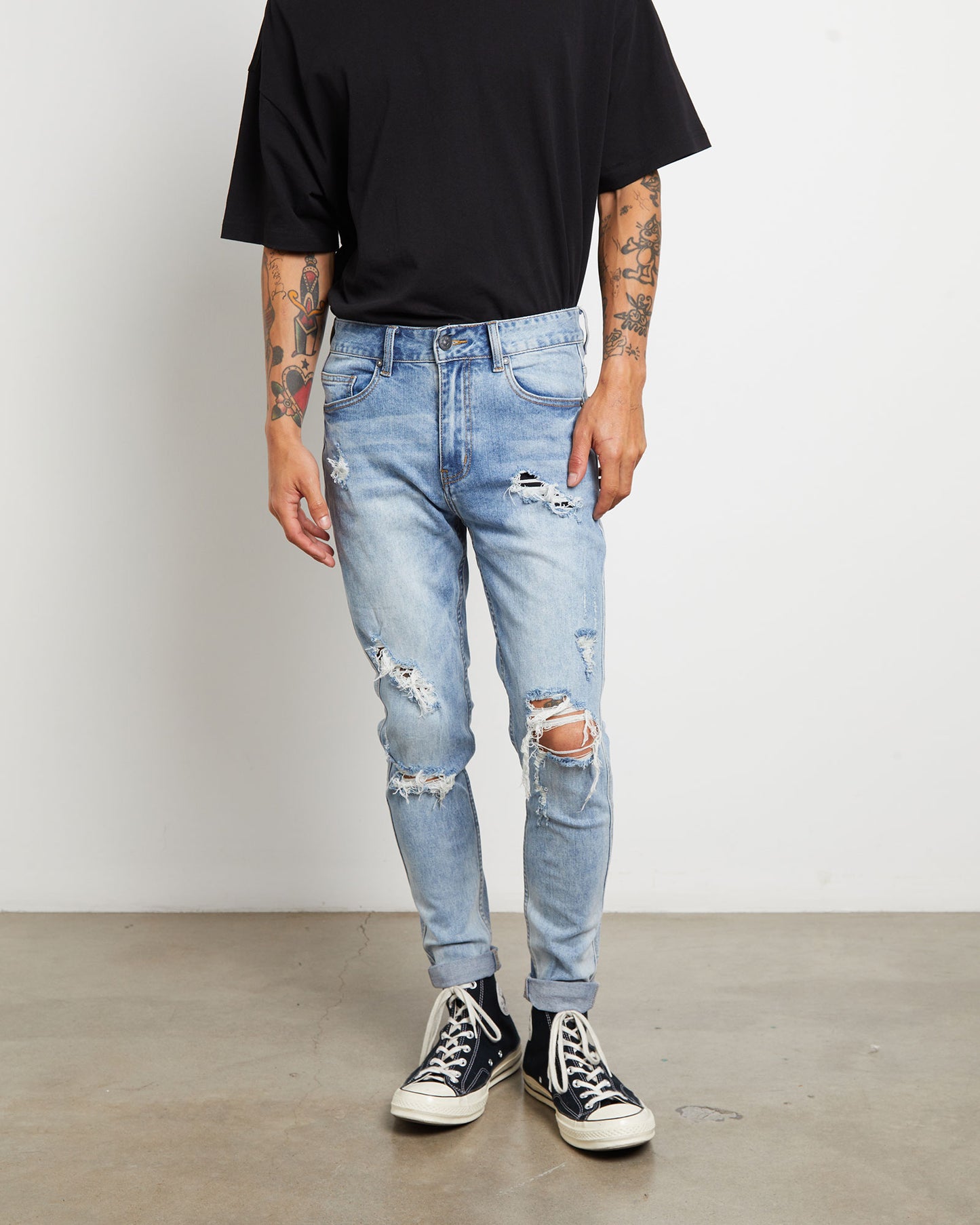 Rifter Skinny Jeans in Washed-Out Blue