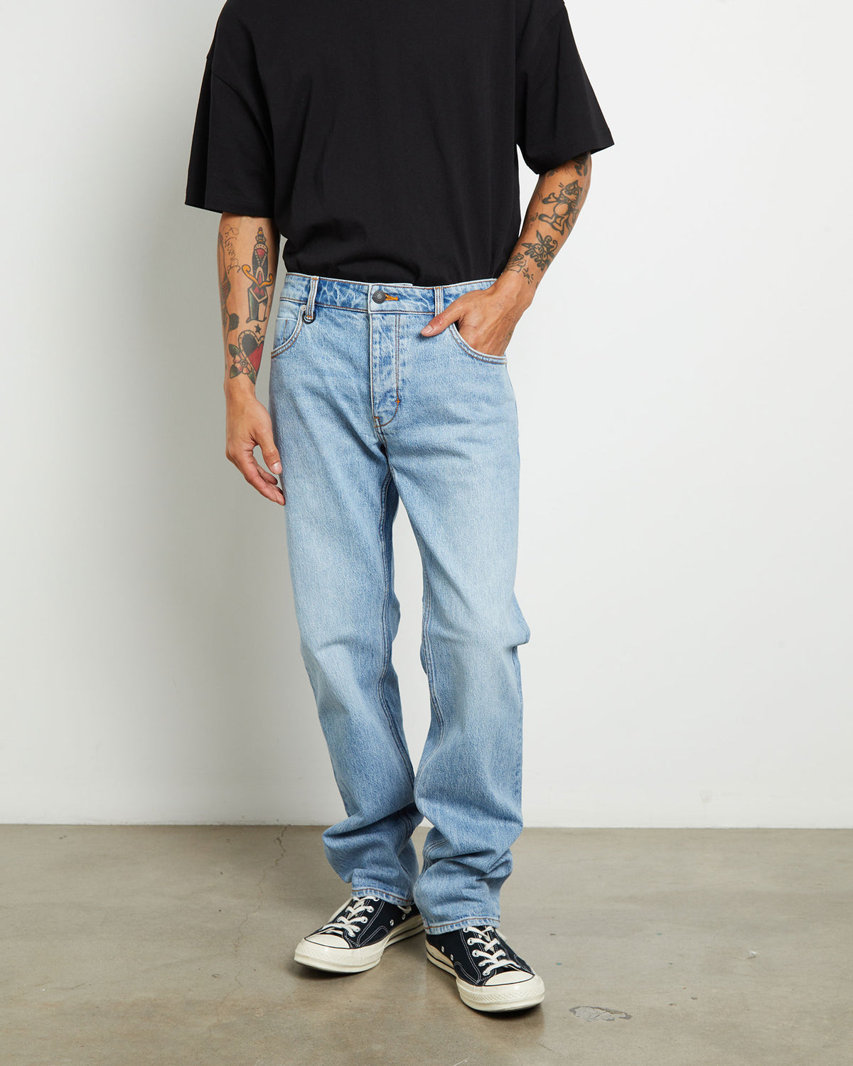 Lou Straight Denim Jeans in Roman Blue ROMAN BLUE