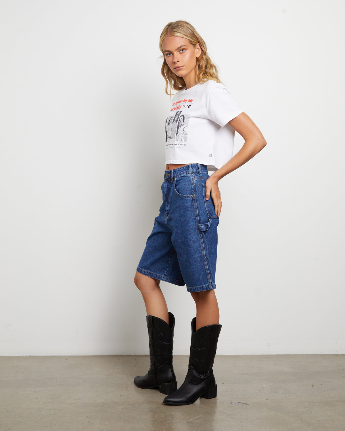 Relaxed Denim Shorts in Stone Washed Indigo STONE WASH INDIGO