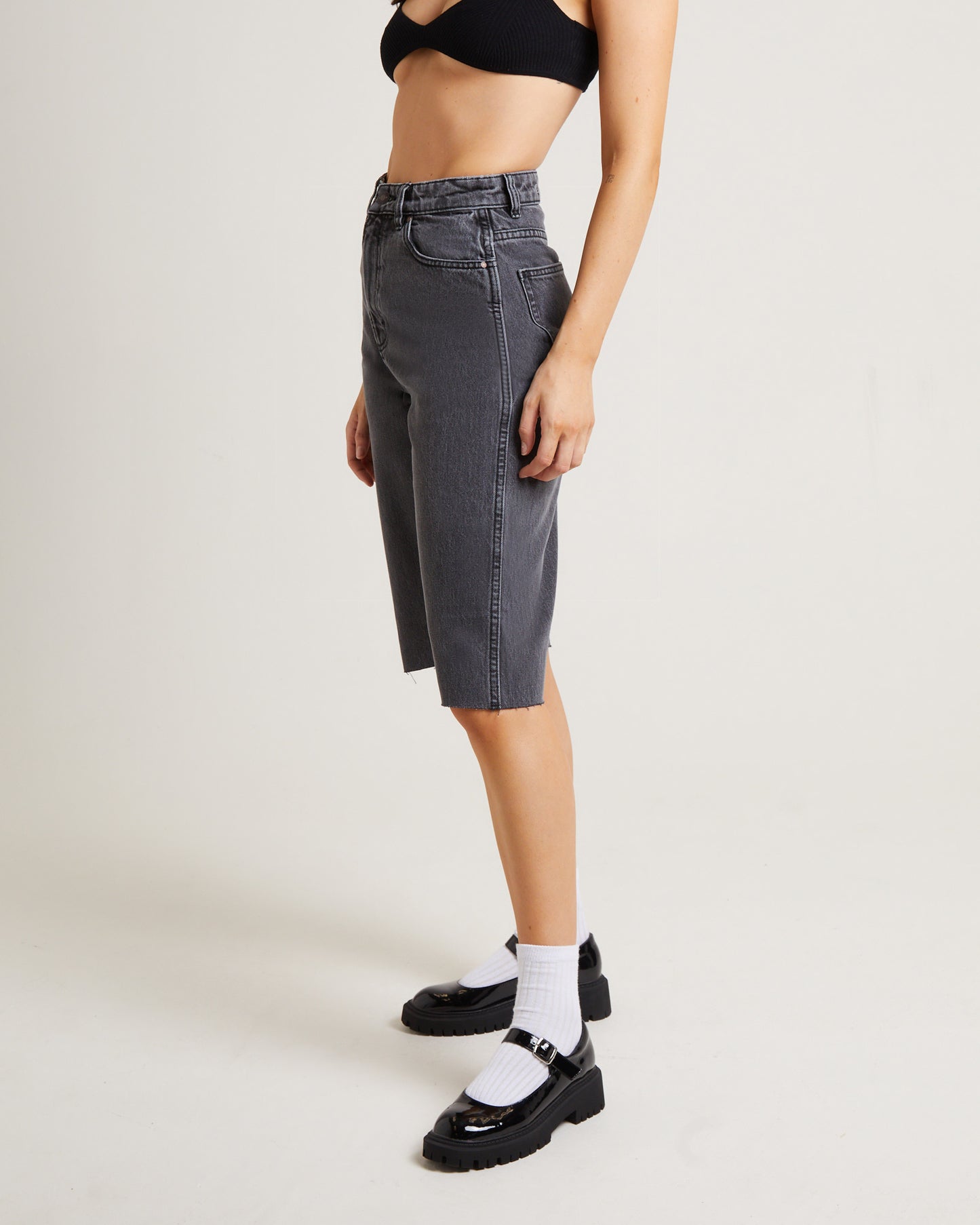 Sade Denim Jorts in Ash