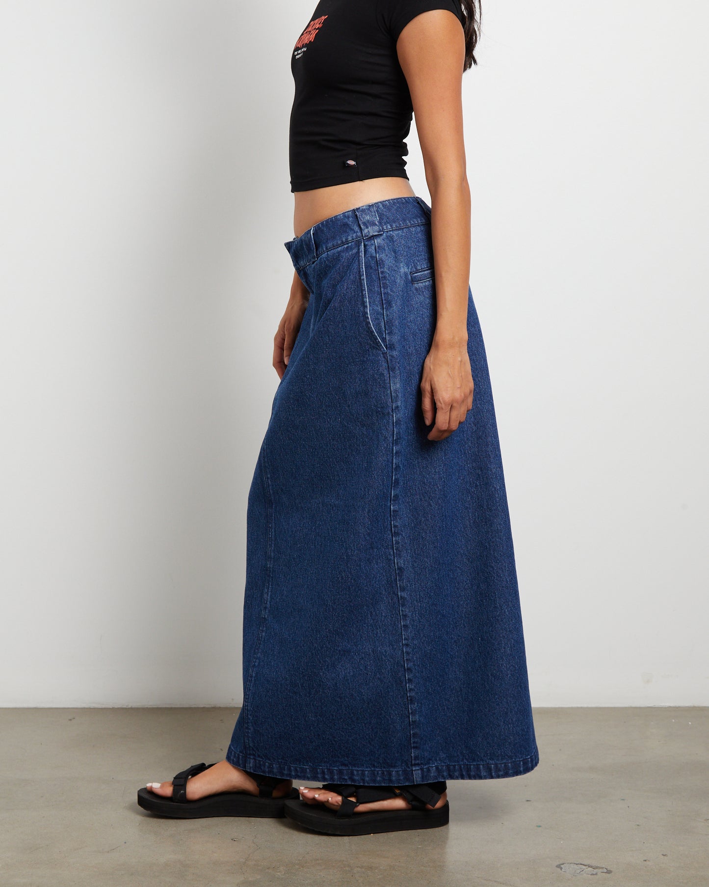 874 Denim Maxi Skirt in Stone Washed Indigo