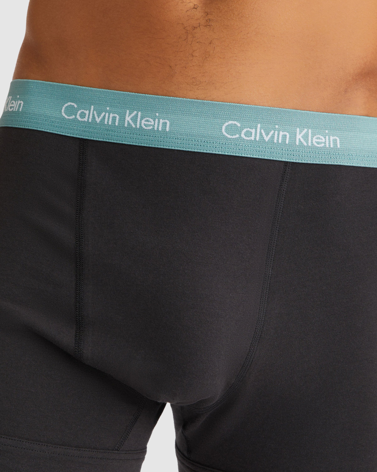 Cotton Stretch Trunks 3 Pack in Mutli BLACK W/ VIVID BLUE, ARONA, GREEN