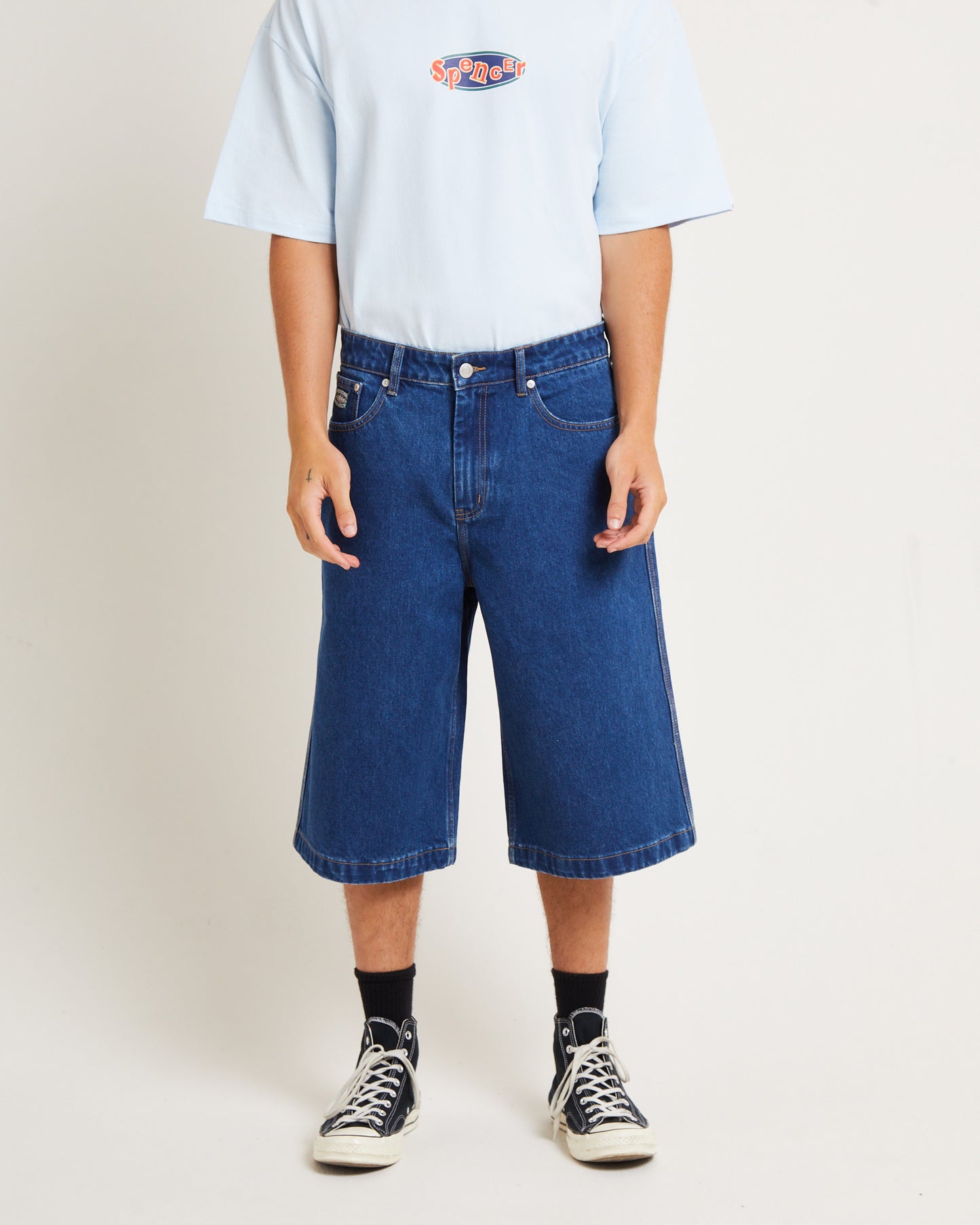 3/4 Skate Denim Jorts in Y2K Indigo