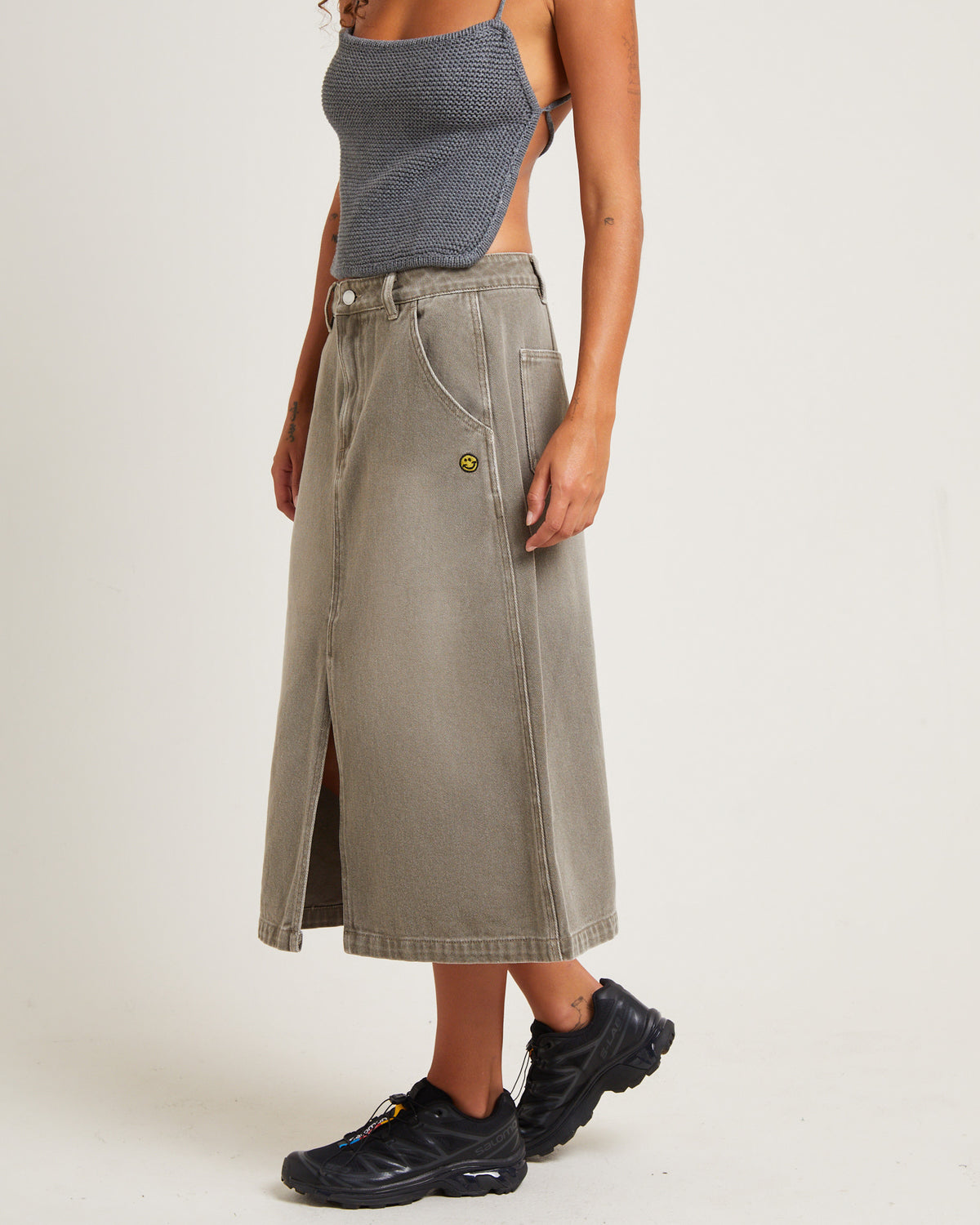Heavenly People Midi Skirt Bark BARK