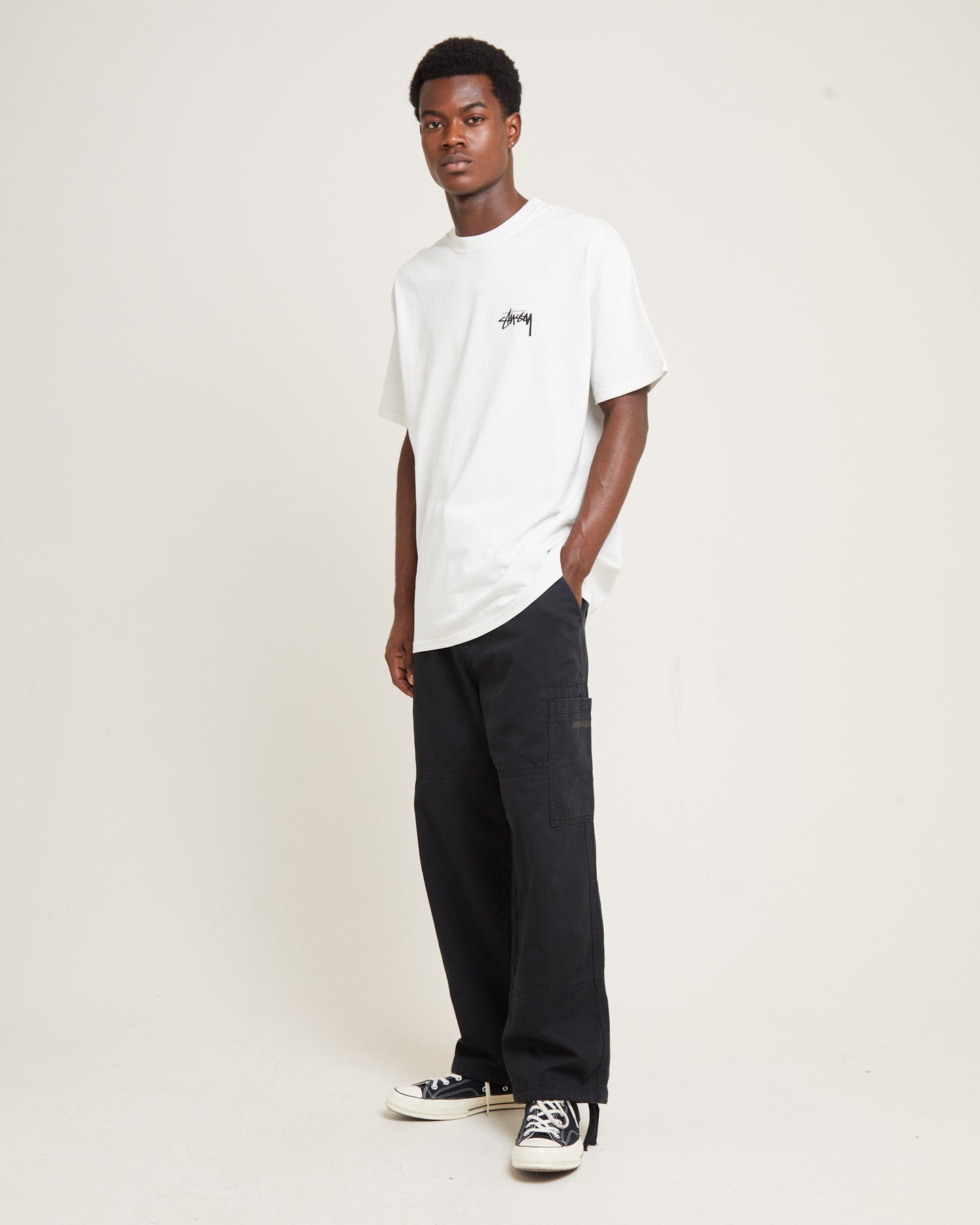 Fuzzy Dice Heavyweight Short Sleeve T-Shirt Washed White