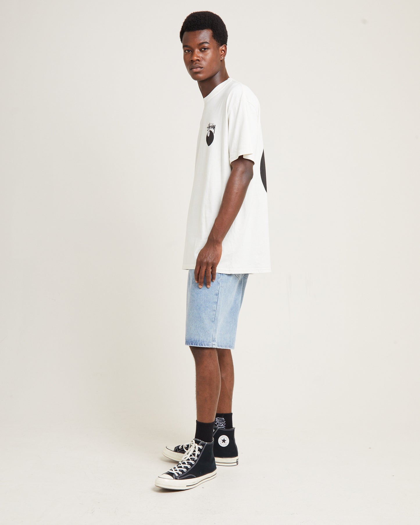 8 Ball Heavyweight Short Sleeve T-Shirt Washed White