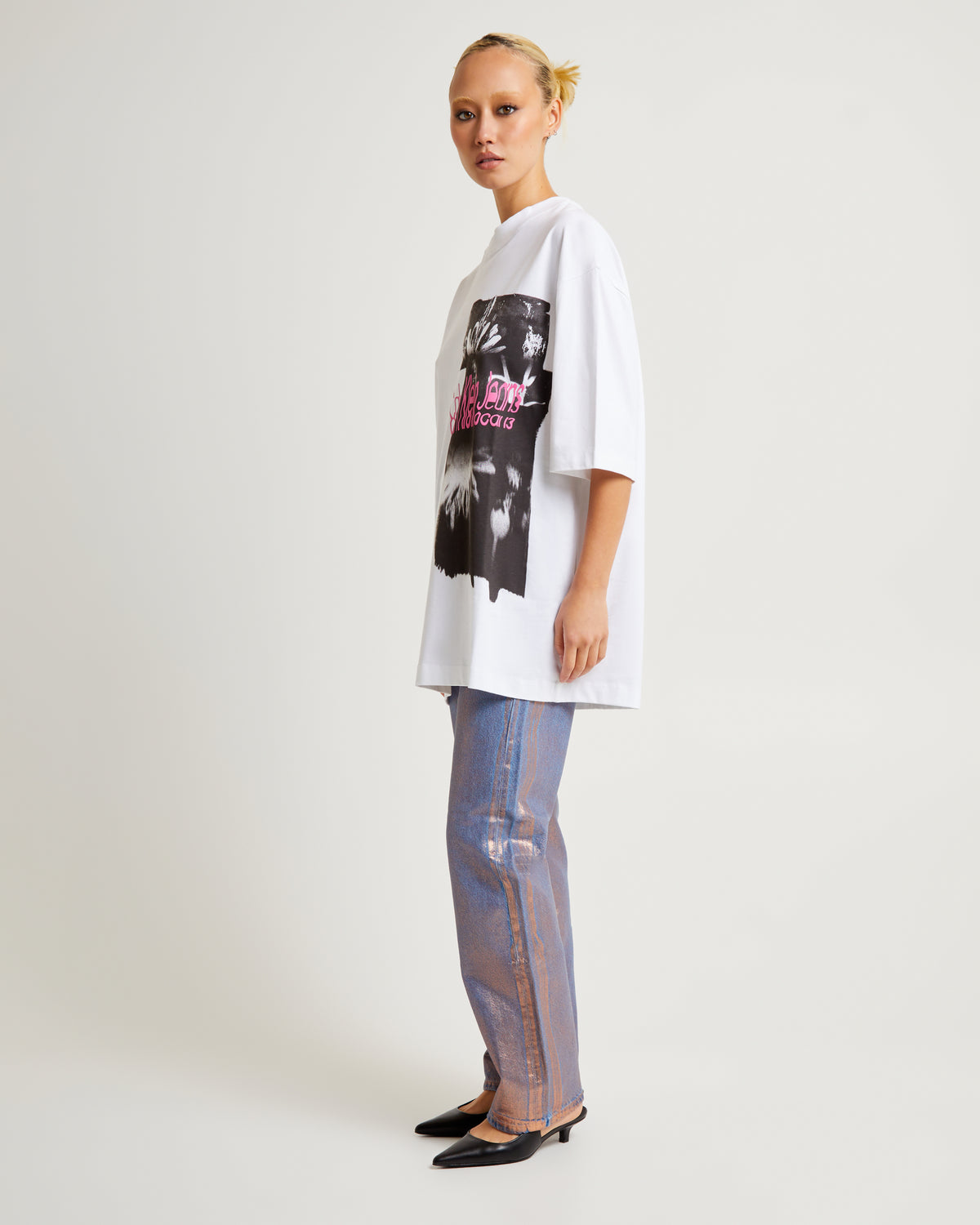 Graphic Tee Disrupted Floral BRIGHT WHITE