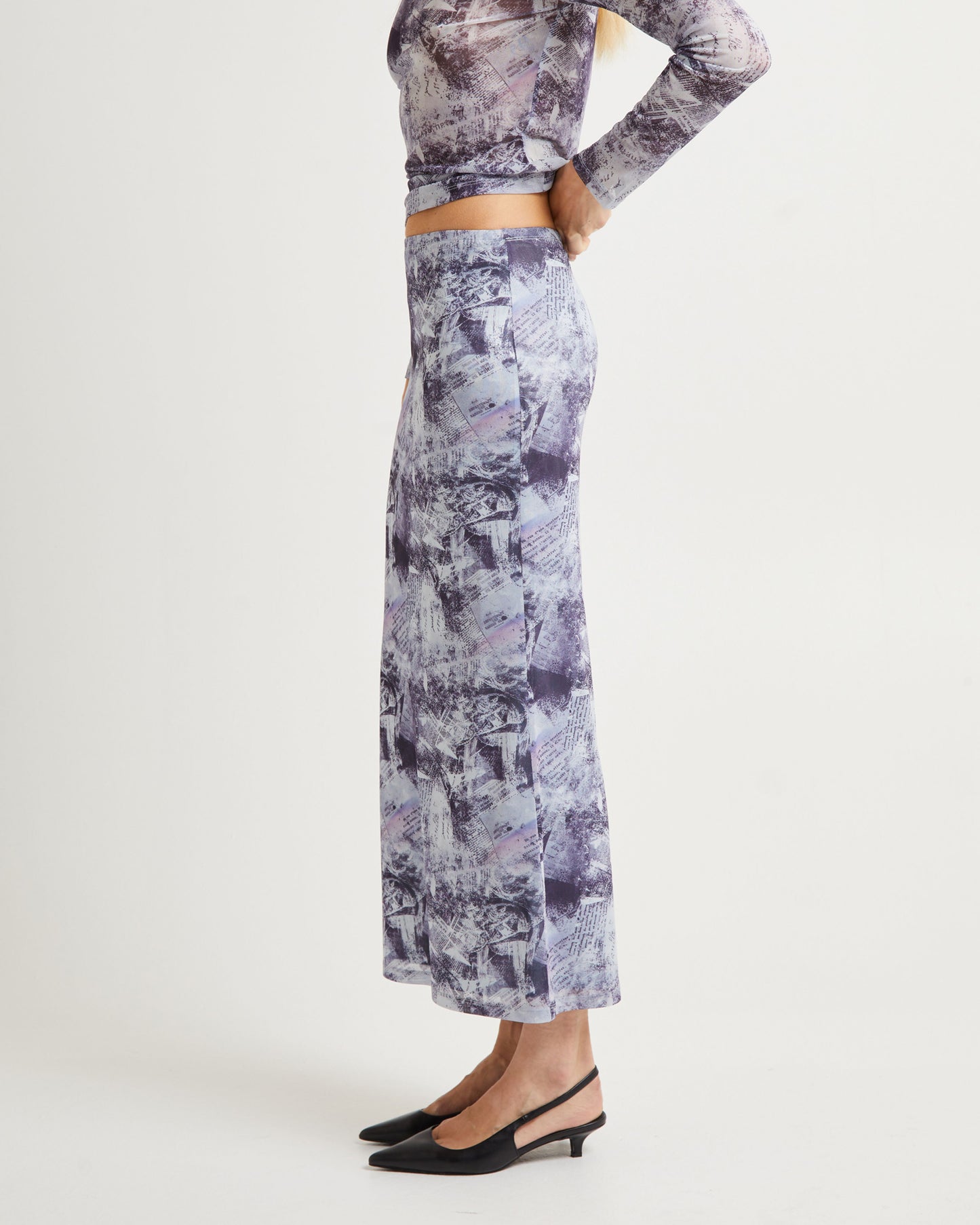 Hazy Mech Midi Skirt