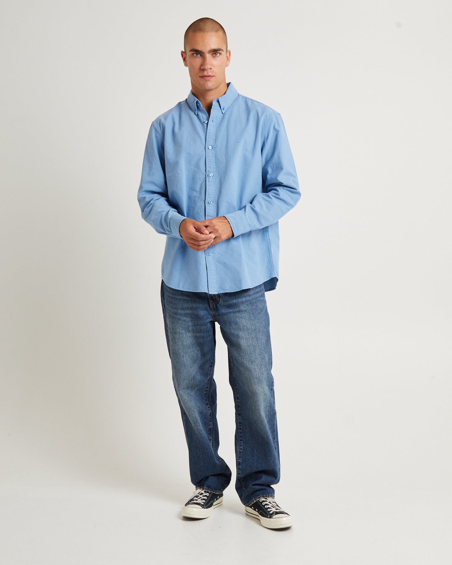 Authentic Button Down Long Sleeve Shirt Allure Blue