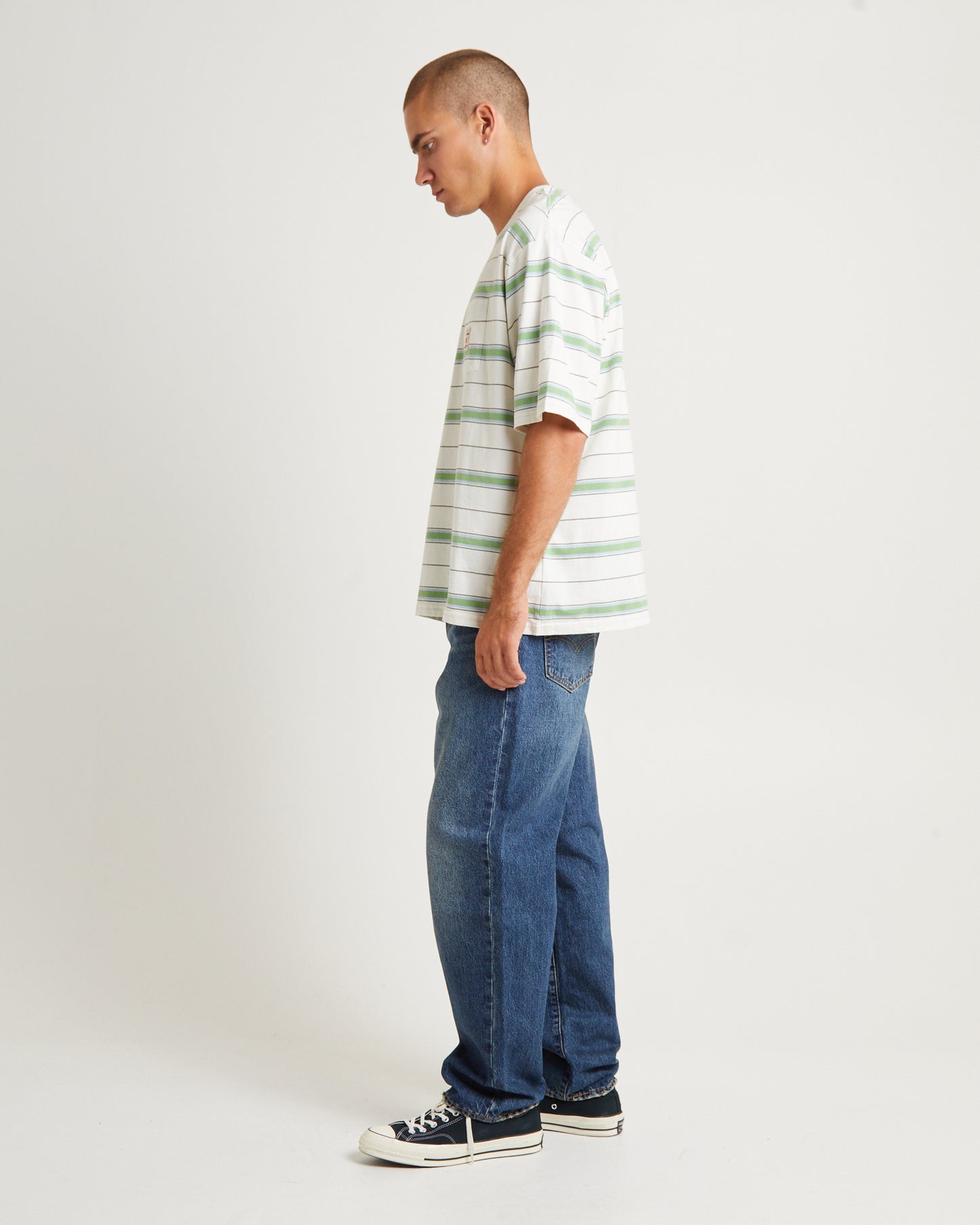 Short Sleeve Workwear T-Shirt Stanlee Strip Egret