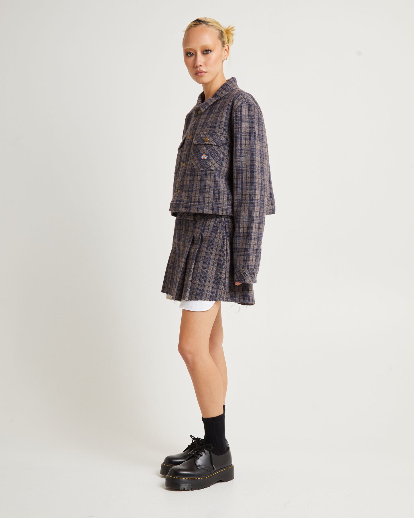 Savannah Mini Skirt Navy Plaid