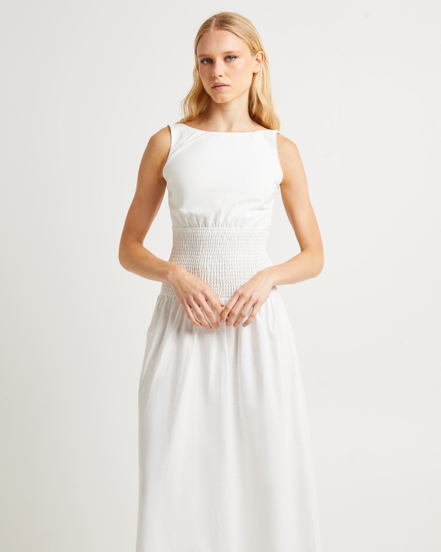 Hally Linen Maxi Dress White