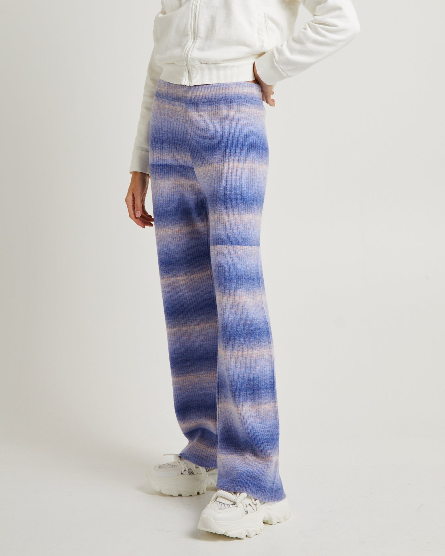 Pnoom Wide Leg Knit Pants Powder Blue