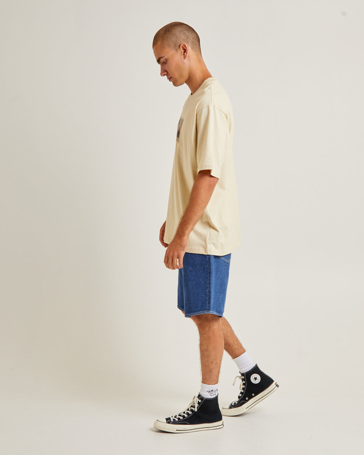 Blurred Vision Baggy T-Shirt Light Sand LIGHT SAND