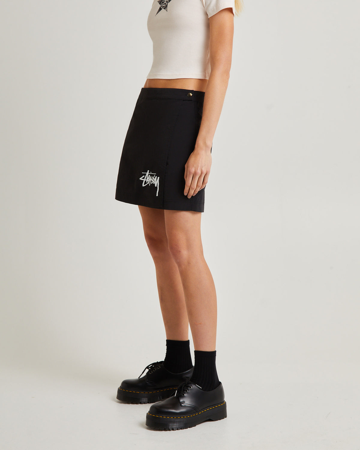 Graffiti Mini Wrap Skirt Black BLACK