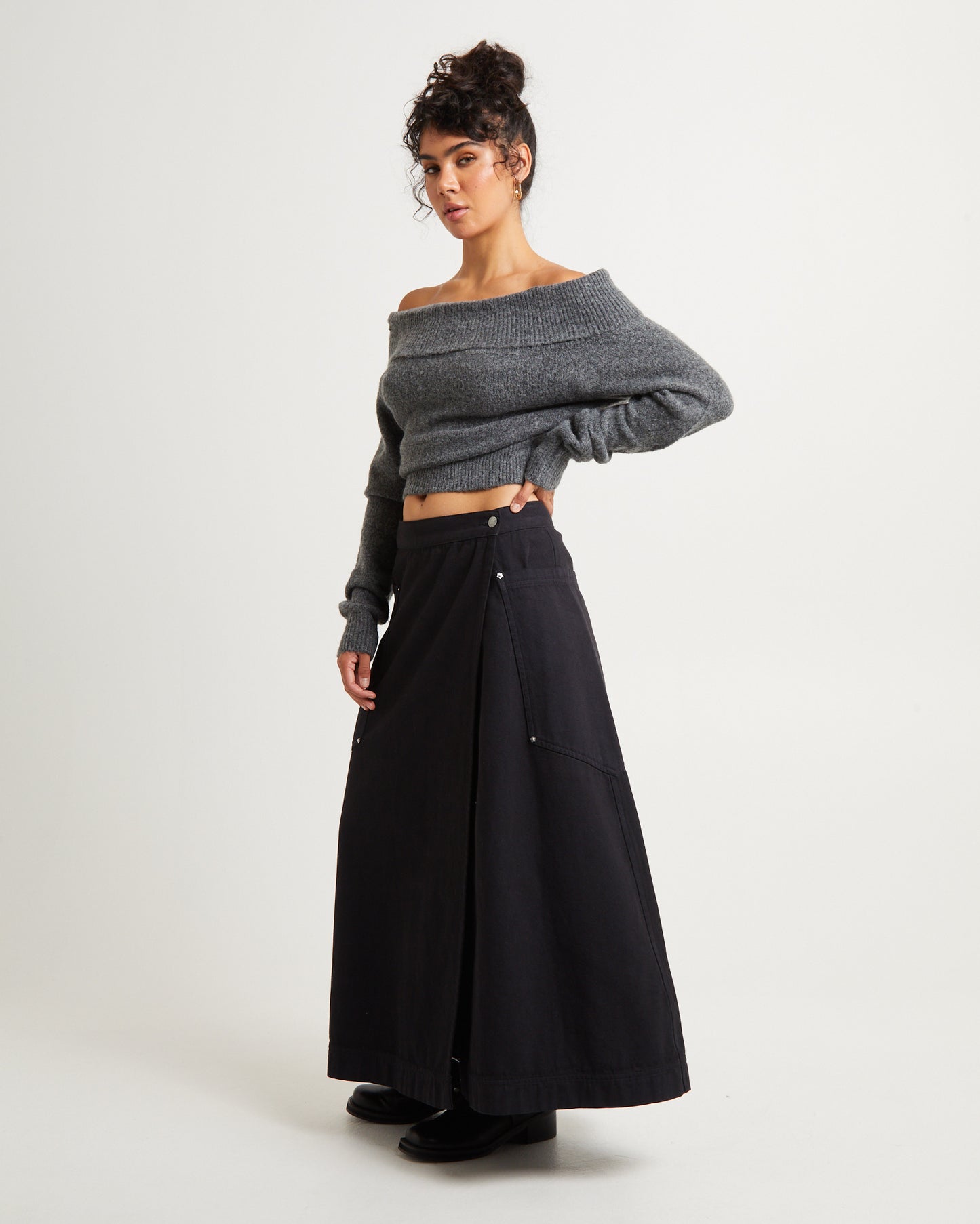 Milly Off Shoulder Knit Sweater