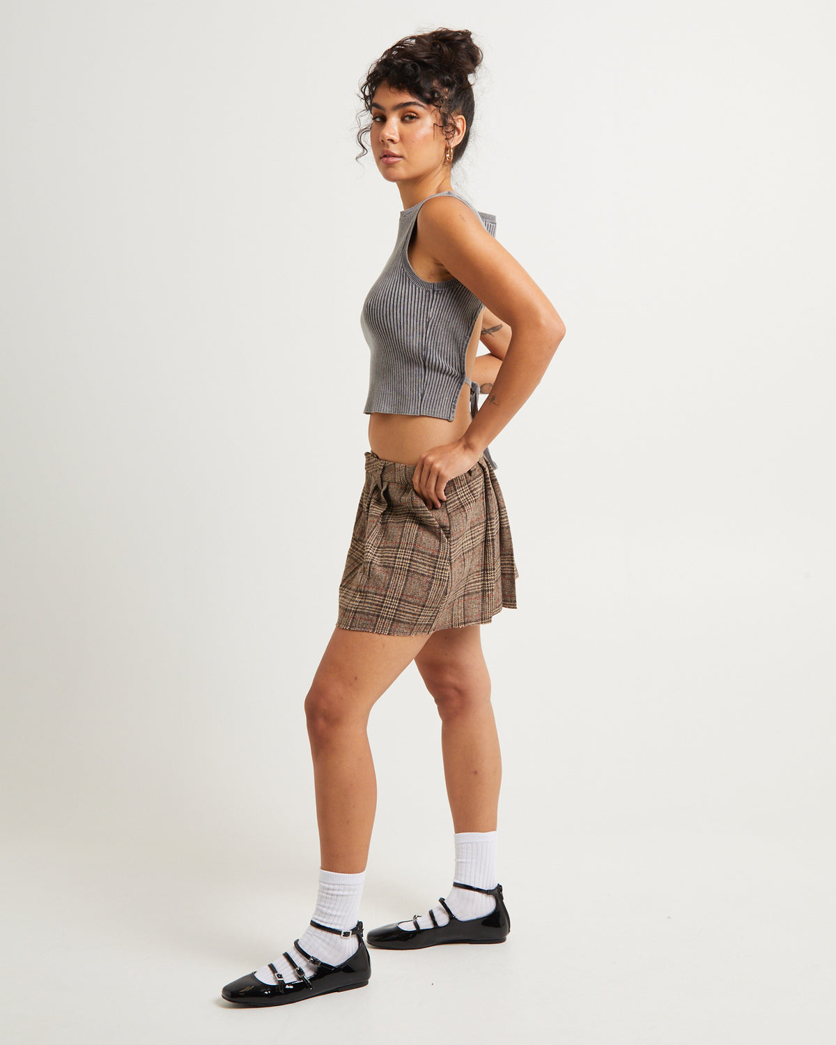 Acid Rave Rib Knit Top ACID GREY