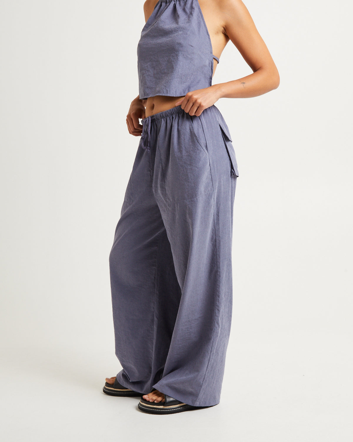 Sahara Soft Drape Coastal Pants STEEL BLUE