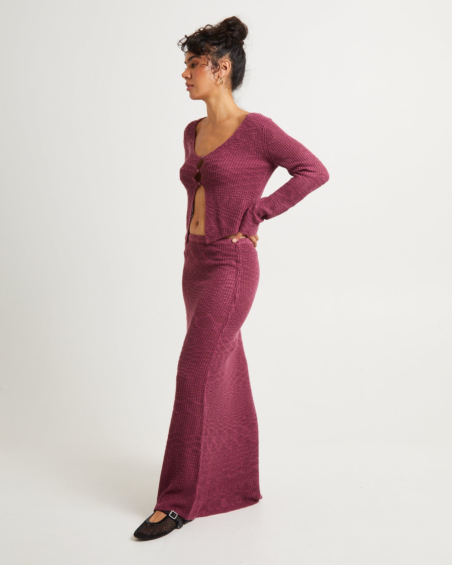 Rumi Long Sleeve Boucle Knit Top