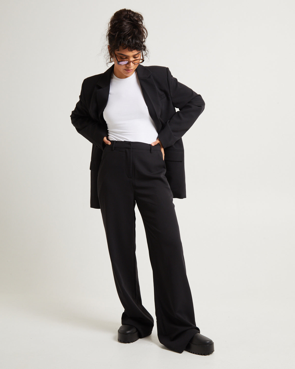 Valerie Straight Leg Suit Pants BLACK