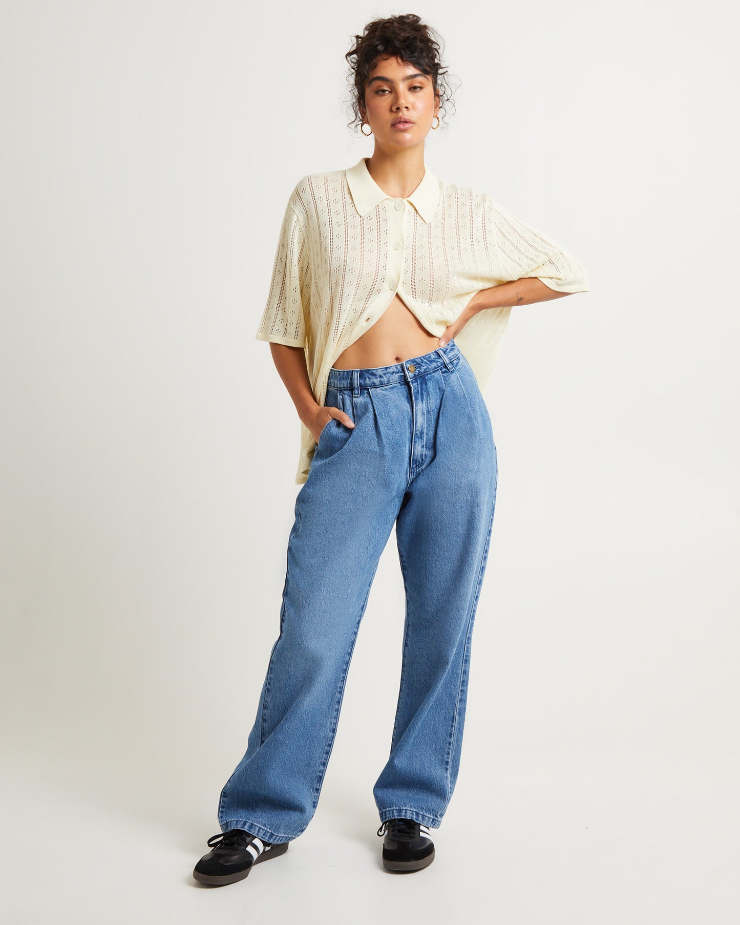 Chloe Pleat Denim Jeans Azure