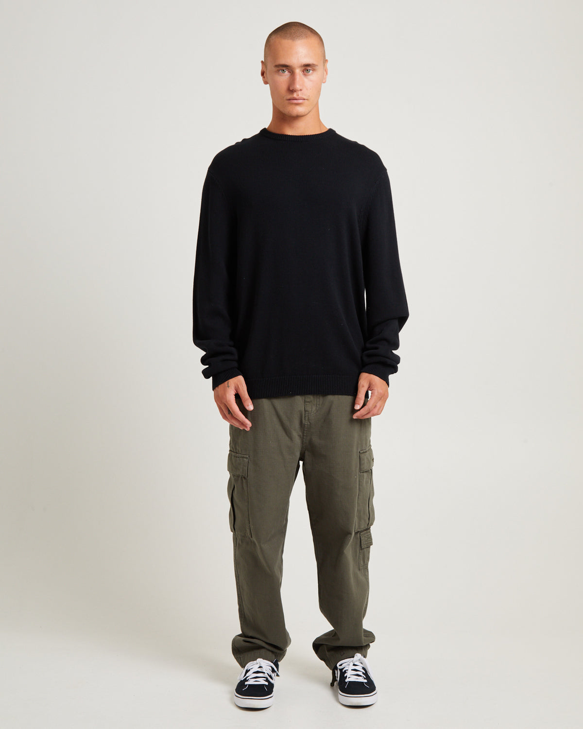 Bent Crown Knit Sweater Black BLACK
