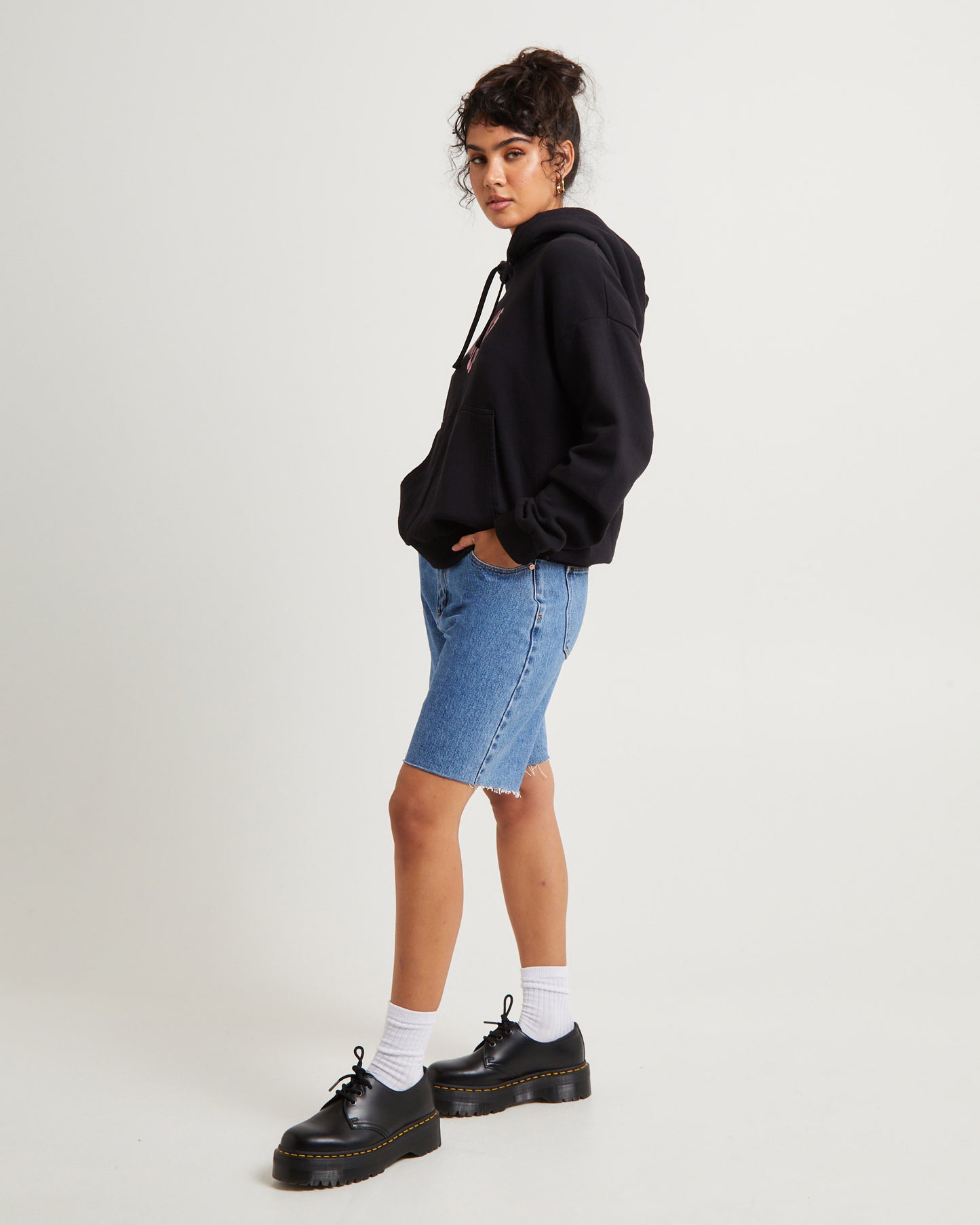 Mara Recycled Pull On Hoodie Black