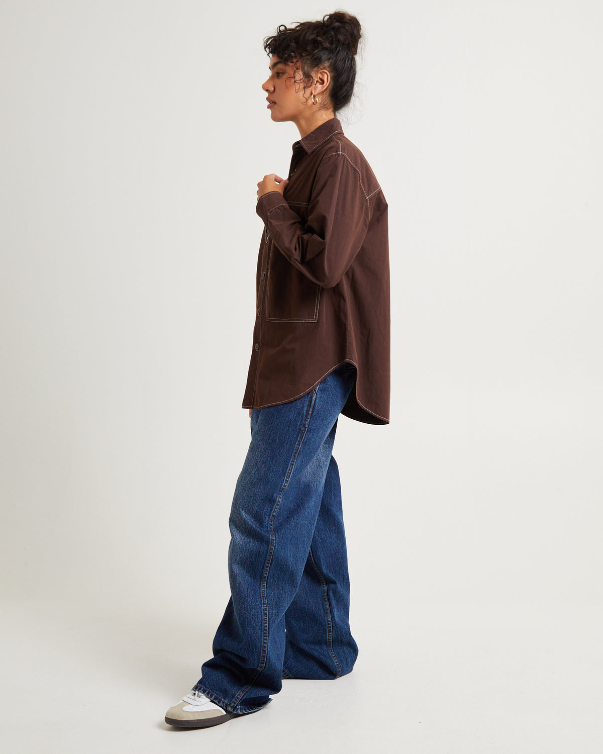 Cliff Long Sleeve Shirt Chocolate CHOCOLATE