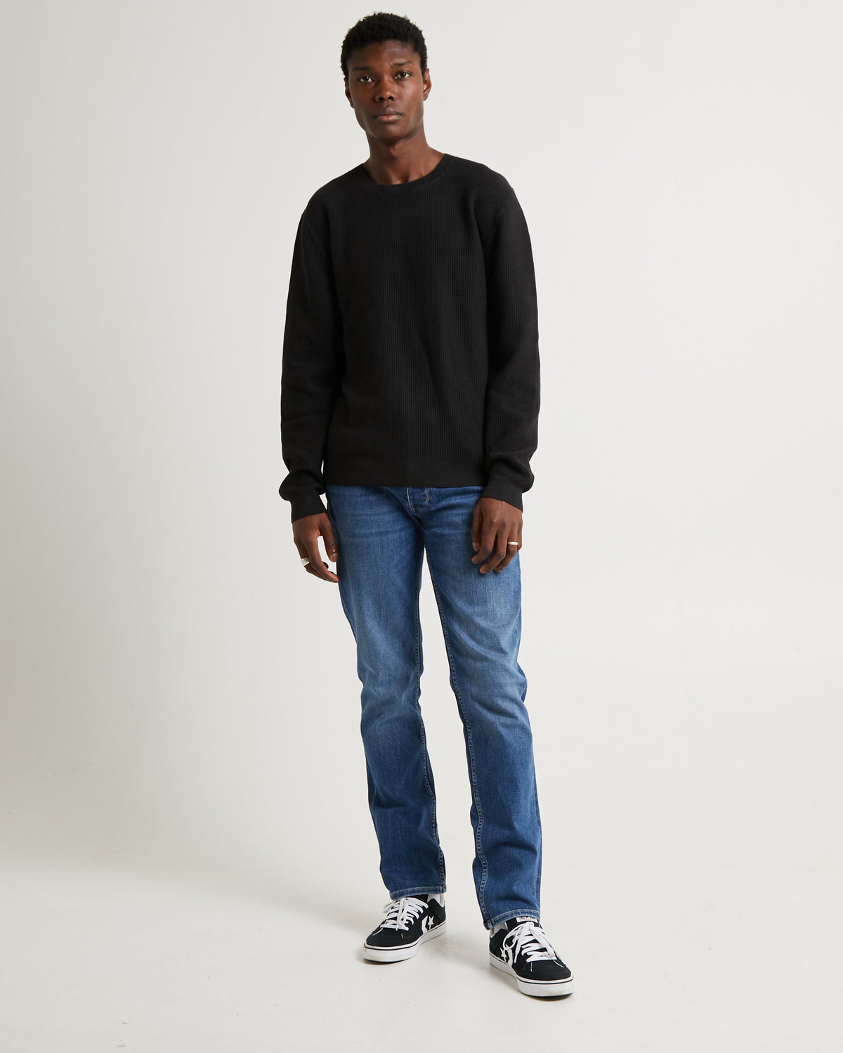Strummer Rib Long Sleeve Black BLACK