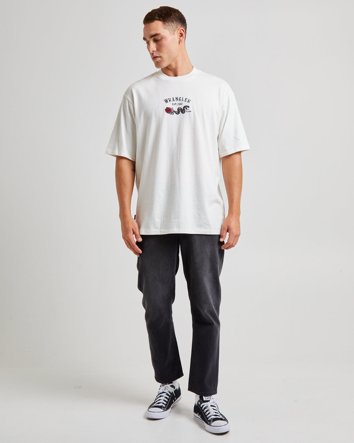 Snake Slacker Short Sleeve T-Shirt Vintage White WHITE