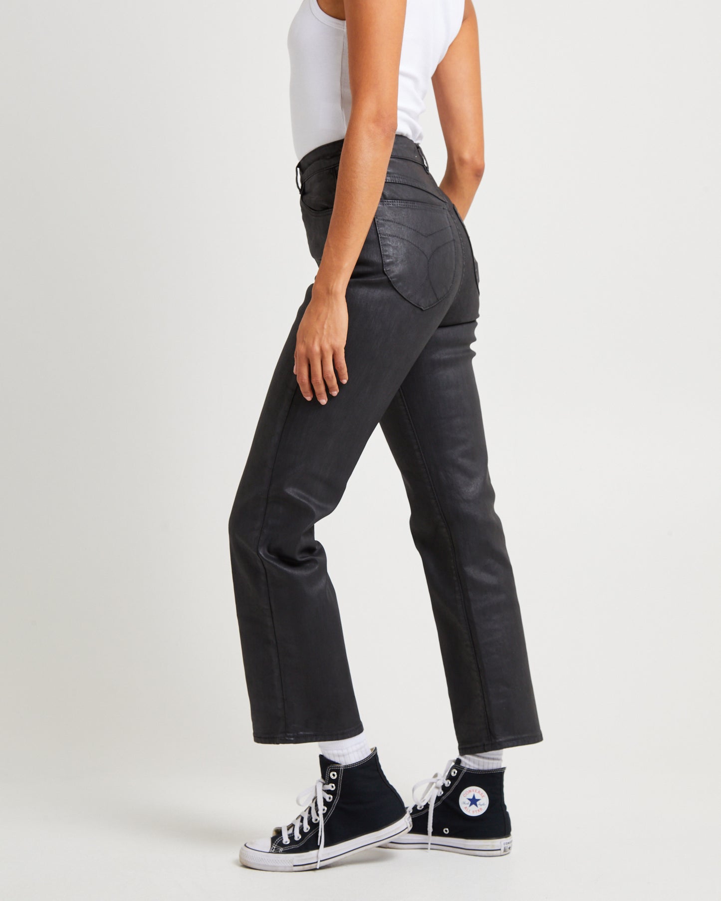 Sailor Scoop Coated Denim Jeans
