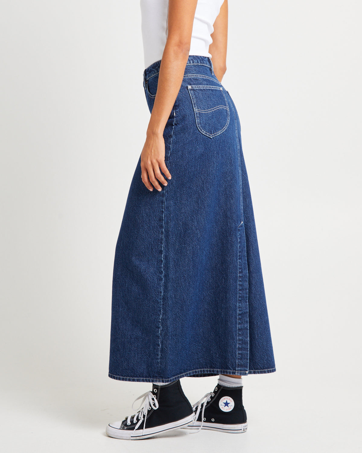 Signature Mid Denim Maxi Skirt Essentials Rinse ESSENTIAL RINSE