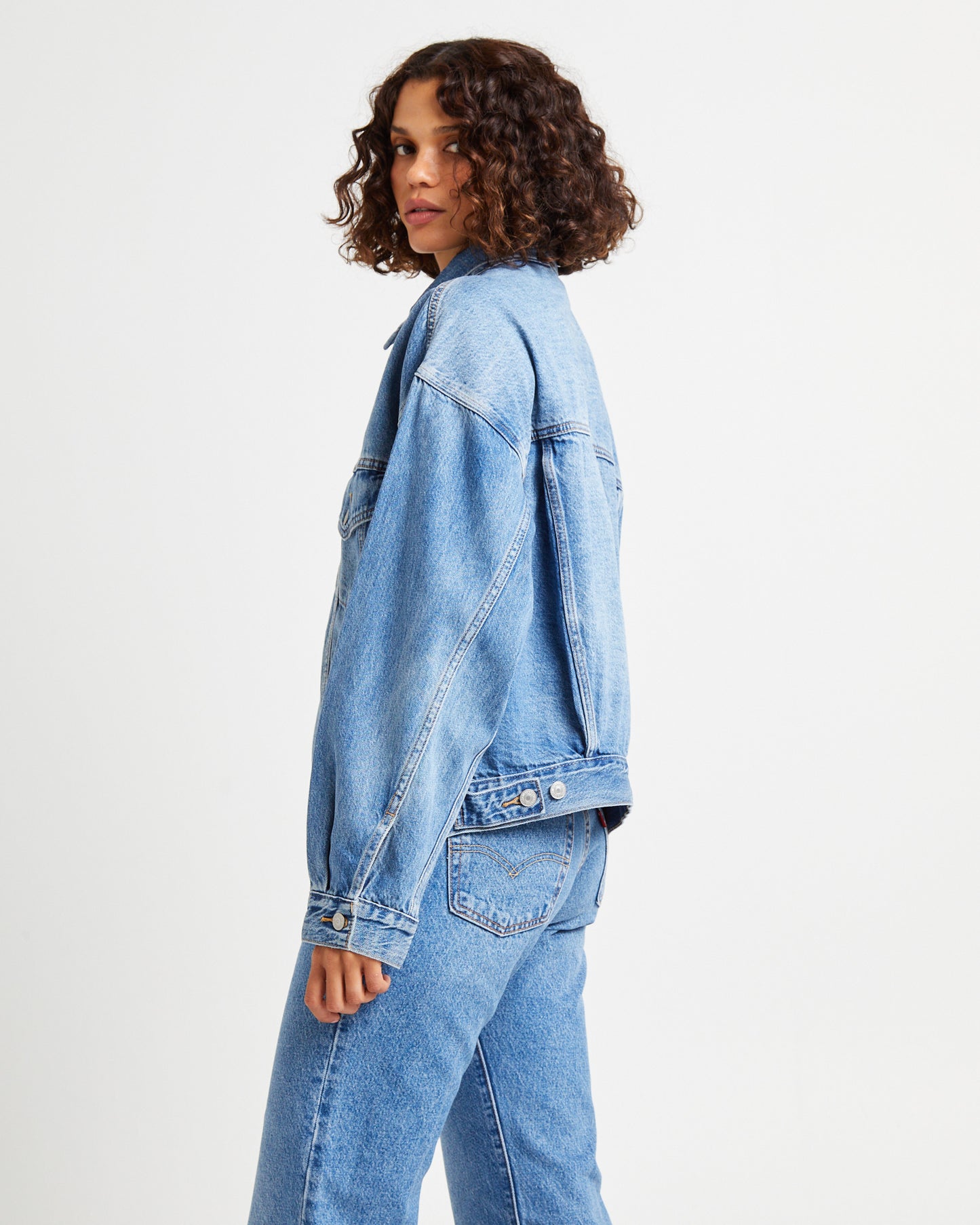 90s Trucker Denim Jacket Soft As Butter Mid Blue
