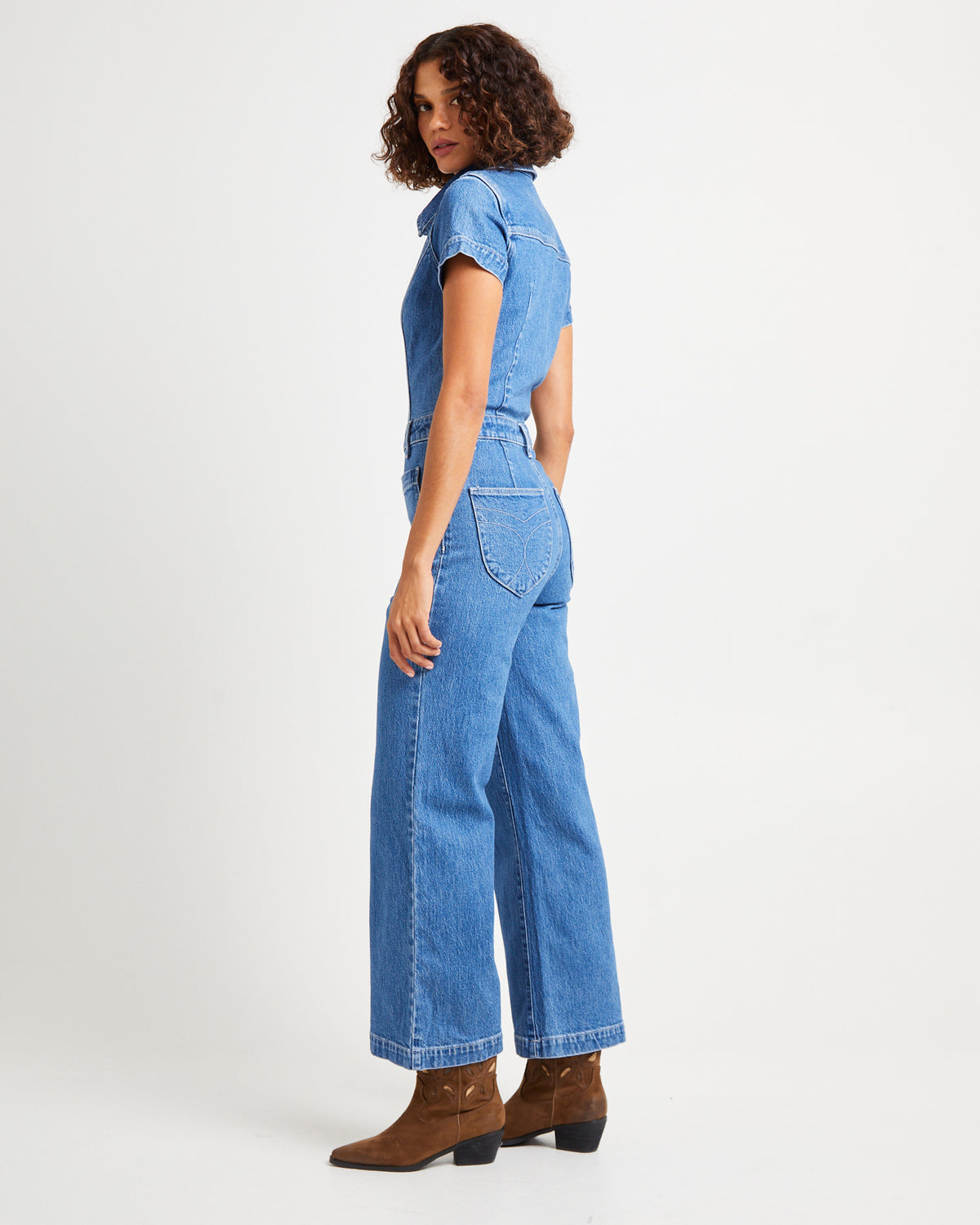 Sailor Denim Jumpsuit Breaker MID VINTAGE BLUE