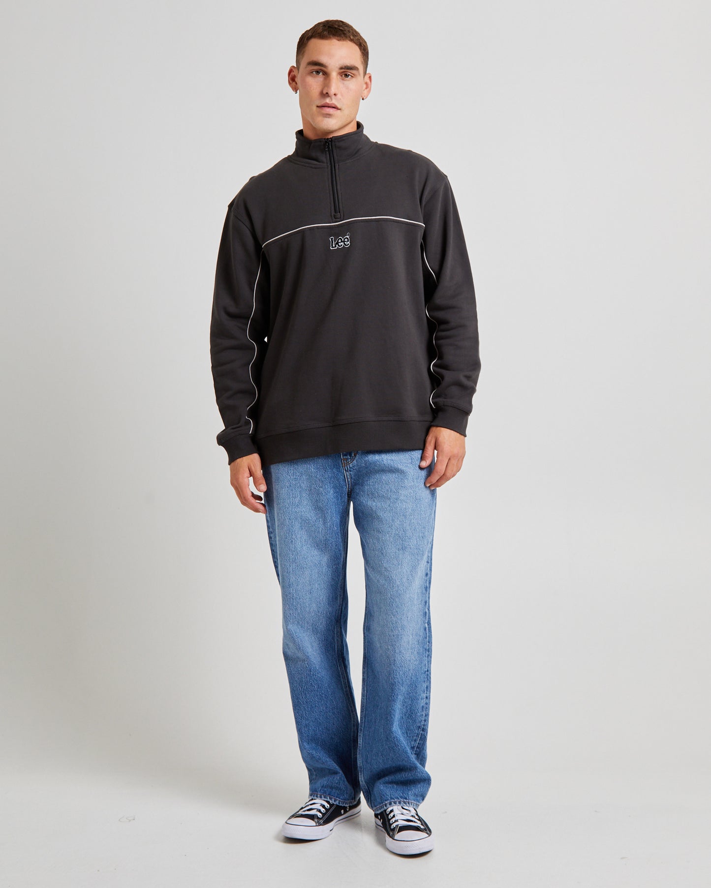 Pipeline Half Zip Fleece Jumper Black Contrast