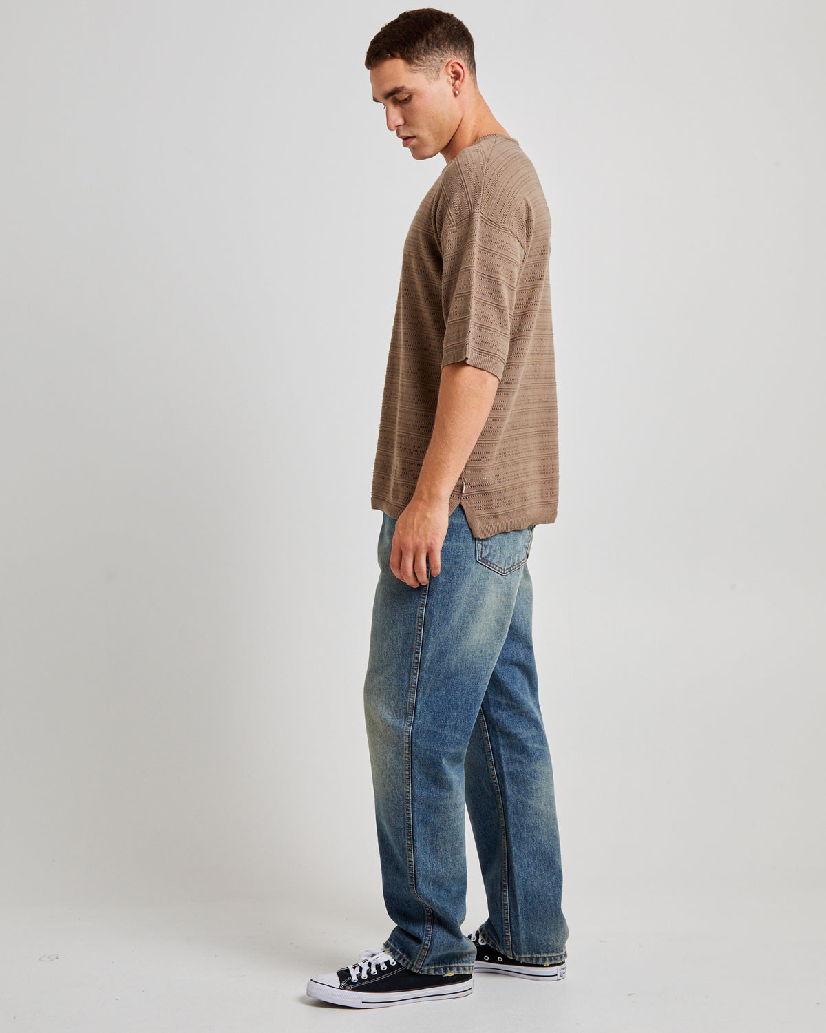 Geo Knit Short Sleeve T-Shirt OAK