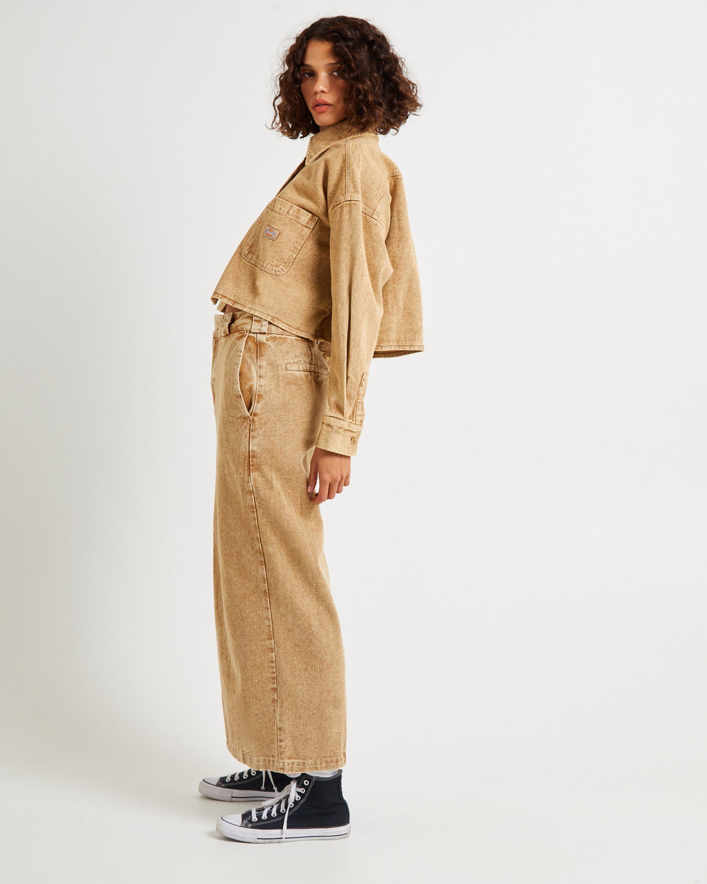 Florence Aged Denim Cropped Shacket