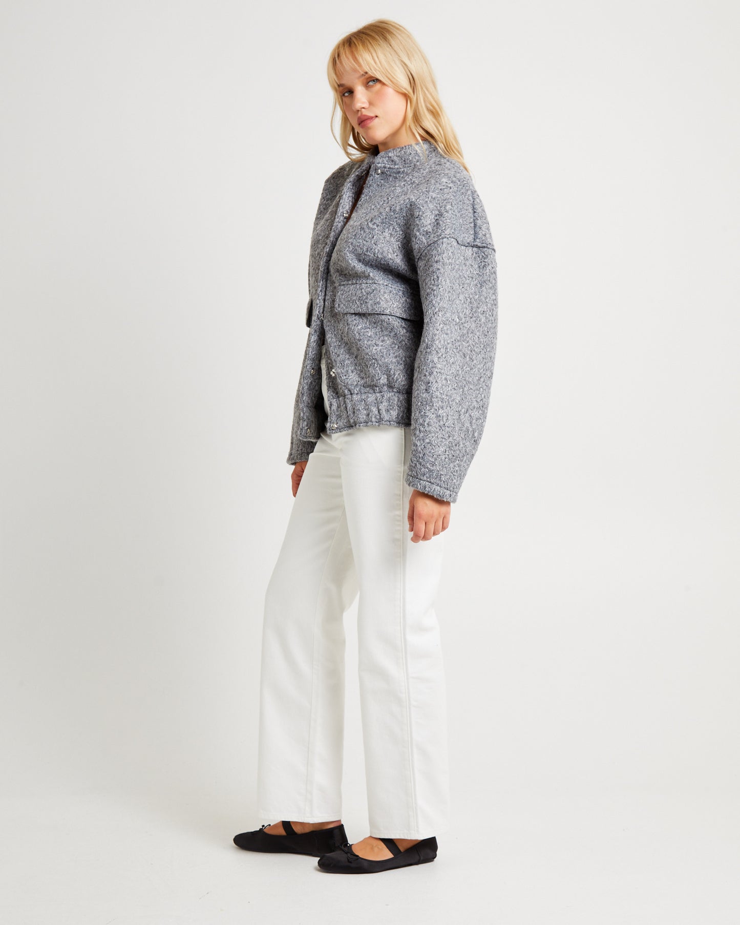 Boucle Bomber Jacket
