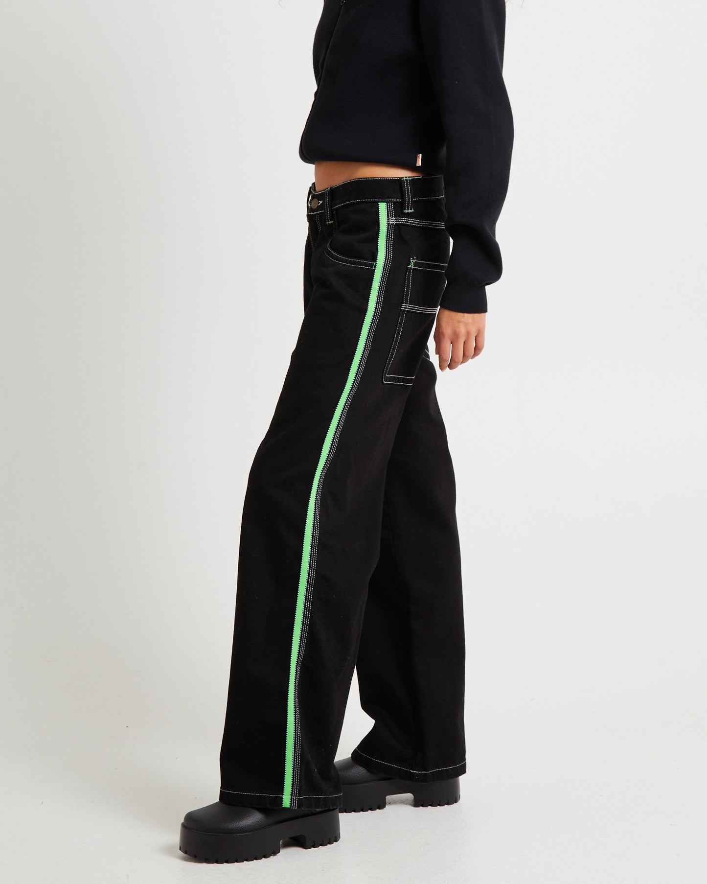 Flip Mommy Low Rise Wide Leg Denim Pants
